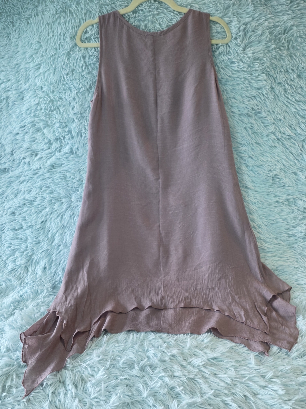 Coco + Carmen Lavender Sleeveless Tunic S Cream Crochet Side Panel Boho Chic - Picture 5 of 10